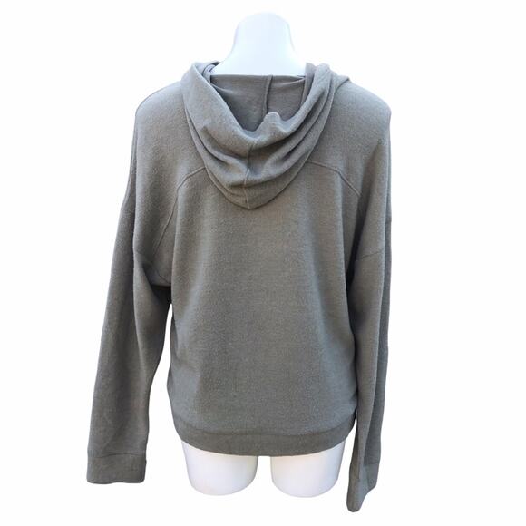 NWT Socialite olive green lightweight fleece hoodie size Large - Picture 5 of 9